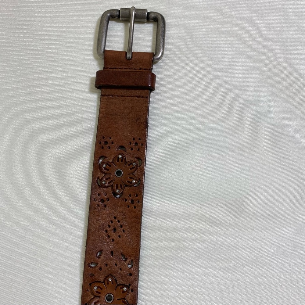NWT Austin Italian Leather Small Belt leather Roses - Picture 2 of 4